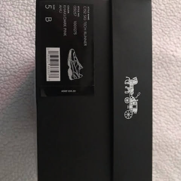 New Coach Sneakers C152 Tech Women Khaki/ Dark Pink Size 5 Youth Sz 3 - Picture 7 of 10